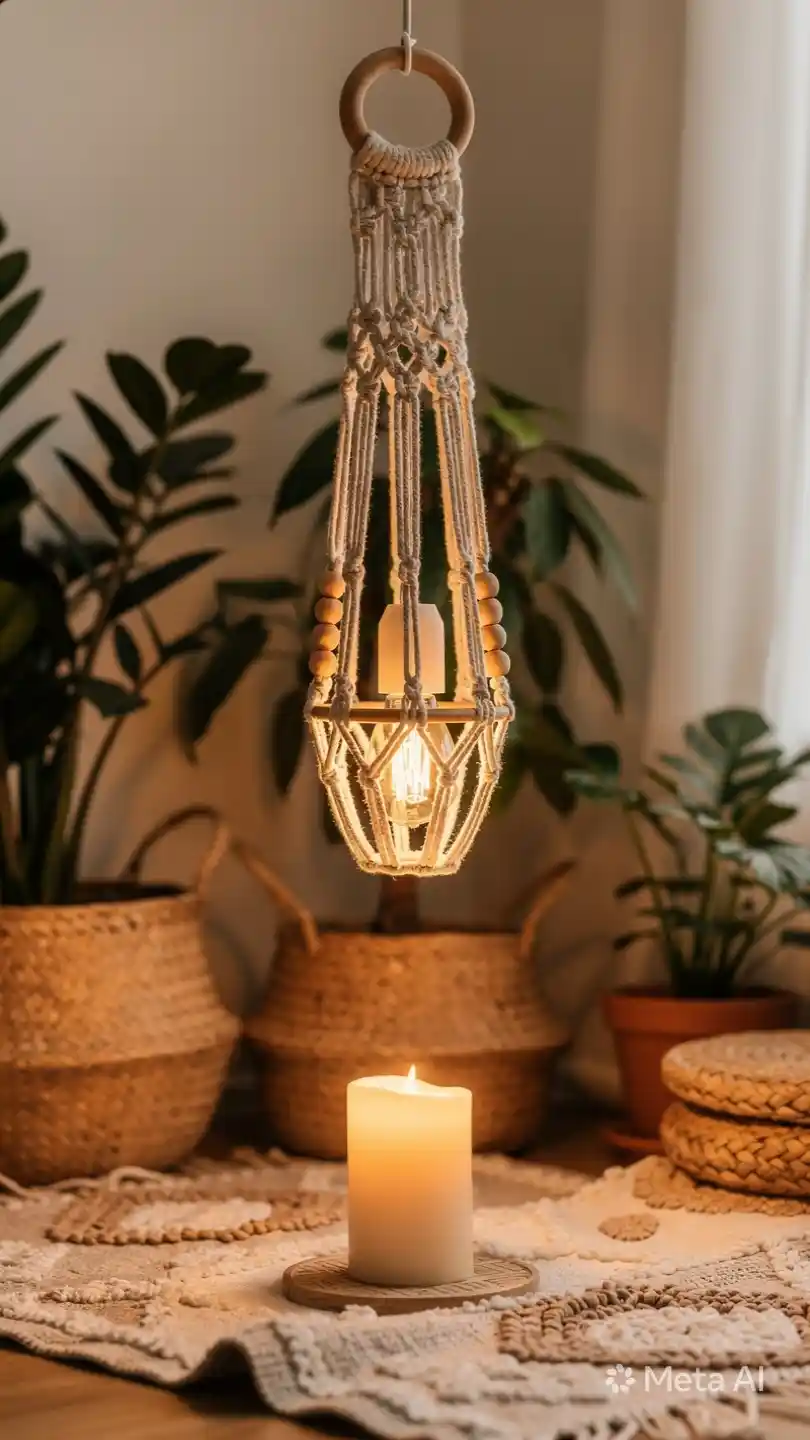 Stylish Candle Warmer Lamp: 5 Ideas for Any Room 6 Boho Macramé Hanging Warmer With Adjustable Height