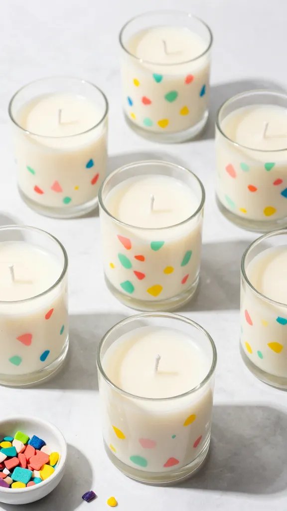 Terrazzo-Style Speckled Candles