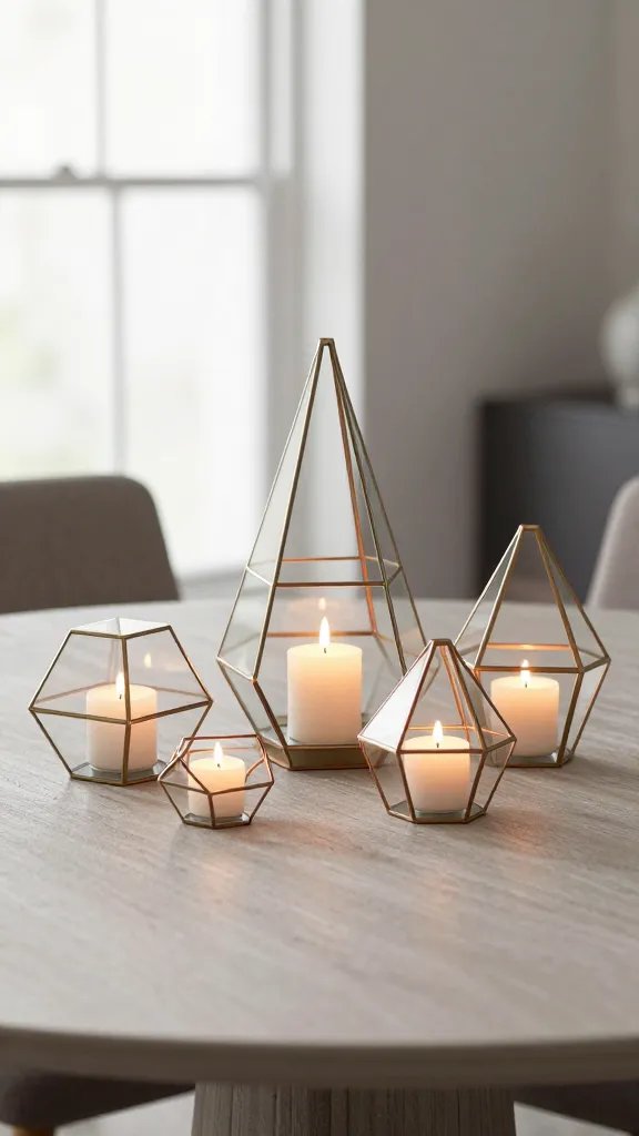 Modern Geometric Terrarium Candle Display