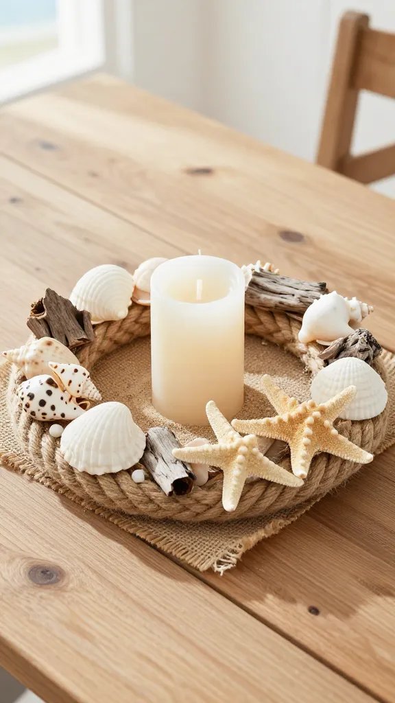 6 Stunning DIY Candle Ring Ideas on a Budget 7 Coastal Rope and Shell Candle Ring for Beach House Energy