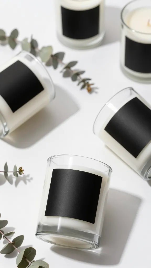 Are You Missing This Trick for Stunning DIY Candle Labels? 4 Minimalist Black and White Typography Labels