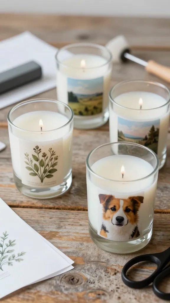 Are You Missing This Trick for Stunning DIY Candle Labels? 9 Photo Transfer Labels With Personal Images
