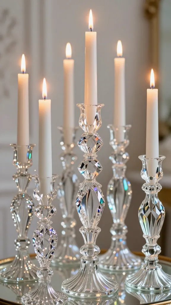 8 DIY Candle Sticks Ideas for a Cozy Glow 9 Vintage Crystal Doorknob Candlesticks With Glamorous Sparkle
