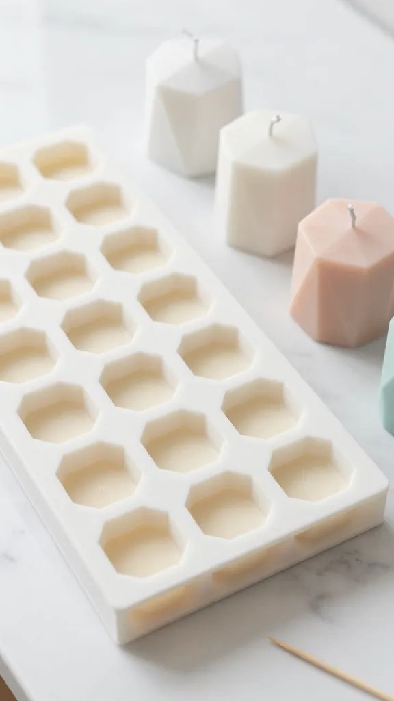 DIY Candle Molds Ideas That Look Surprisingly Expensive 5 Geometric Silicone Ice Cube Tray Candles