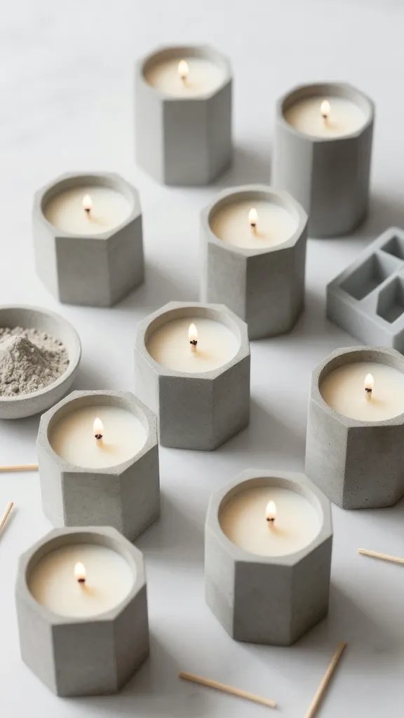 Why Are These Candle Making Ideas Going Viral Right Now? 9 Concrete Geometric Candles for Modern Minimalists