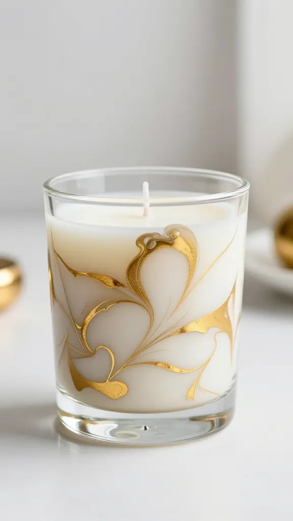 Why Are These Candle Making Ideas Going Viral Right Now? 10 Marbled Wax Candles in Metallic Gold and White