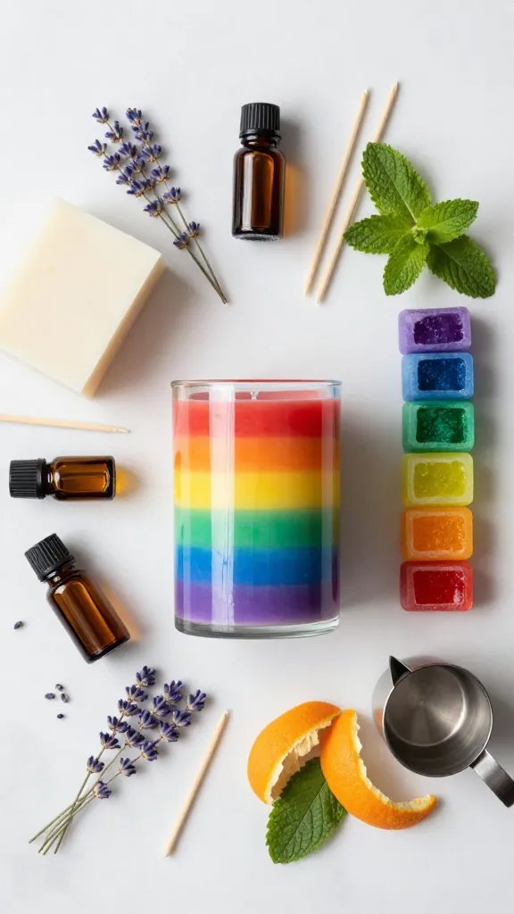Creative DIY Candle Making Kit Ideas to Try 4 Layered Rainbow Candle Kit With Color Therapy Scents