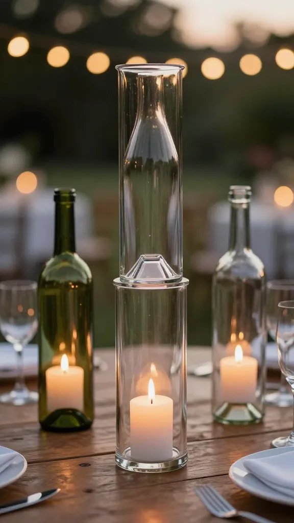 What Makes These DIY Candle Holders So Irresistibly Beautiful? 6 Wine Bottle Hurricane Candle Holders