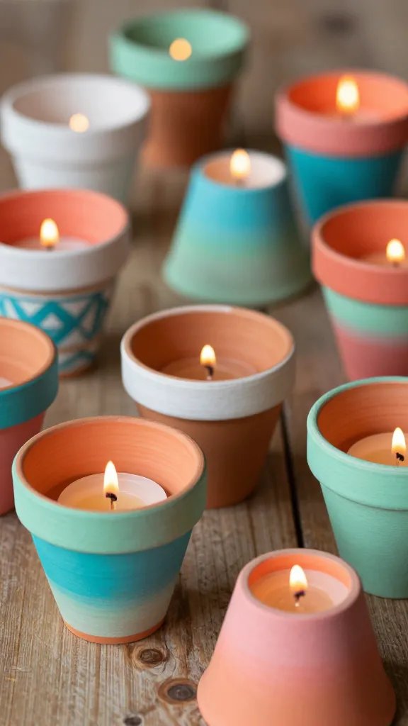What Makes These DIY Candle Holders So Irresistibly Beautiful? 9 Painted Terra Cotta Pot Candle Holders