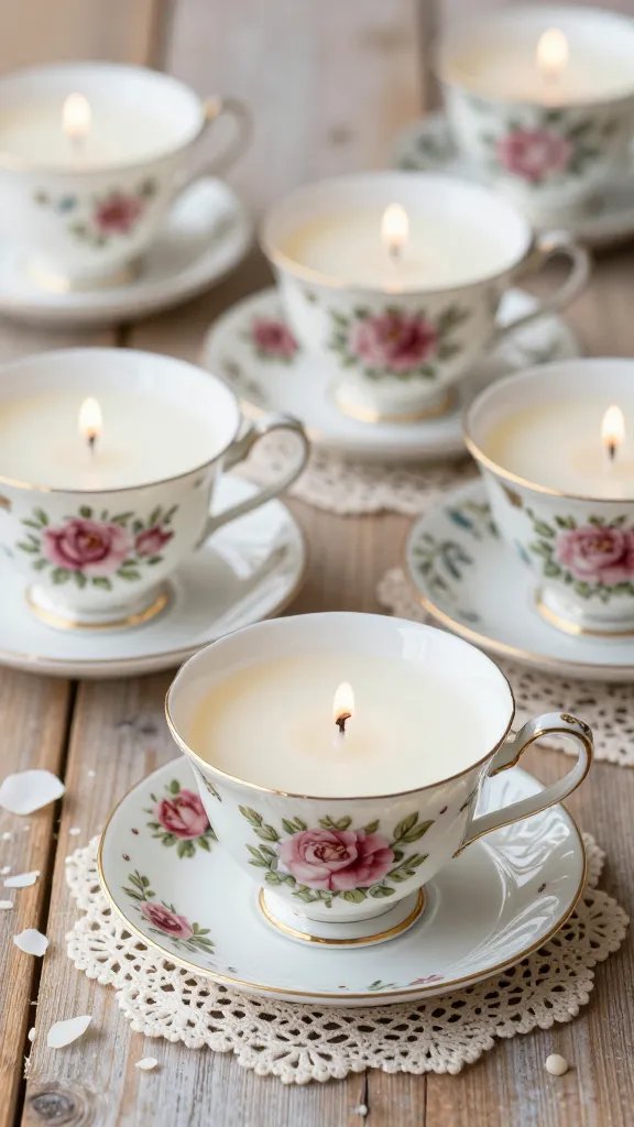 8 Candle Art Ideas to Elevate Your Home Decor 5 Vintage Teacup Candles With Soy Wax