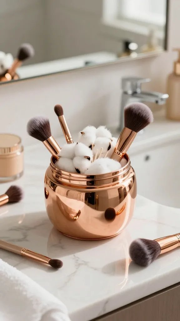 Candle Jar Ideas for a Cozy Home Glow 3 Gilded Vanity Organizer With Metallic Paint