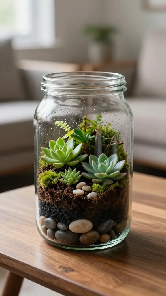 Candle Jar Ideas for a Cozy Home Glow 4 Terrarium Garden In A Wide-Mouth Jar