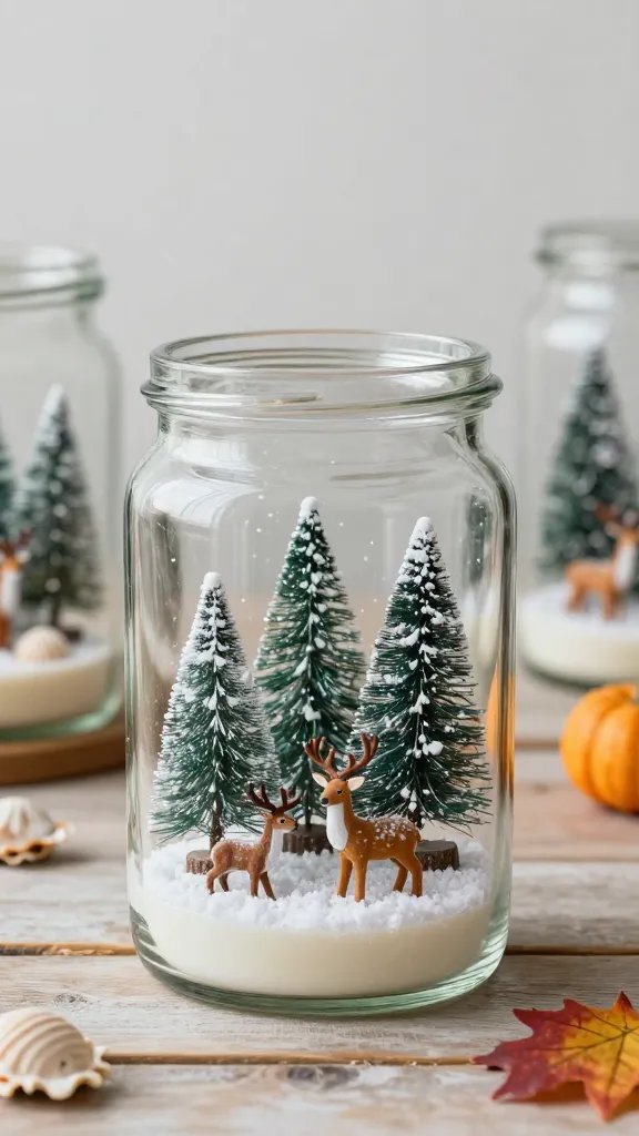 Candle Jar Ideas for a Cozy Home Glow 7 Seasonal Snow Globe Display Jar