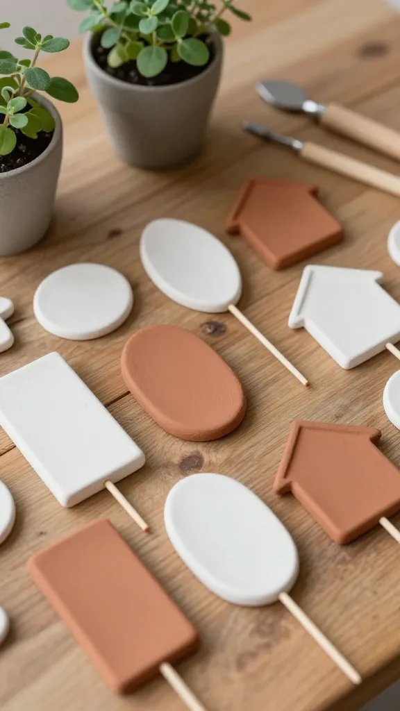 DIY Clay Ideas That Are Simple & Stylish 3 Minimalist Clay Plant Markers For Your Garden