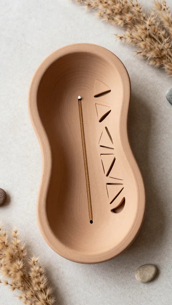 DIY Clay Ideas That Are Simple & Stylish 7 Boho Clay Incense Holder With Geometric Cutouts