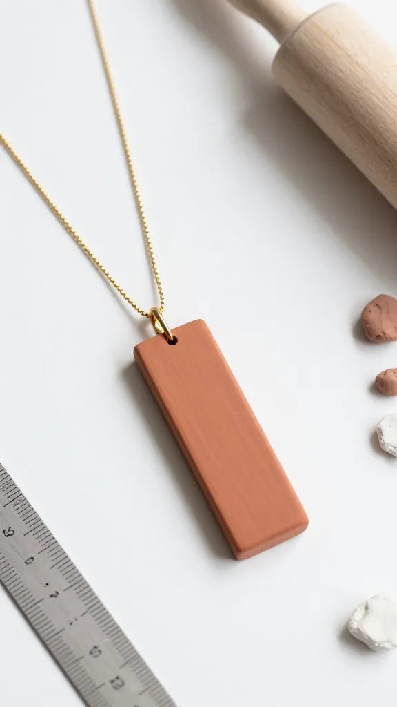 DIY Clay Necklace Ideas: 14 Stylish Designs to Try 8 Minimalist Geometric Bar Necklace