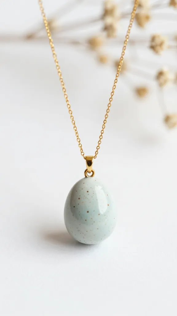 DIY Clay Necklace Ideas: 14 Stylish Designs to Try 14 Delicate Speckled Egg Necklace