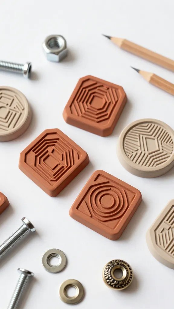 Geometric Pattern Stamps With Everyday Objects