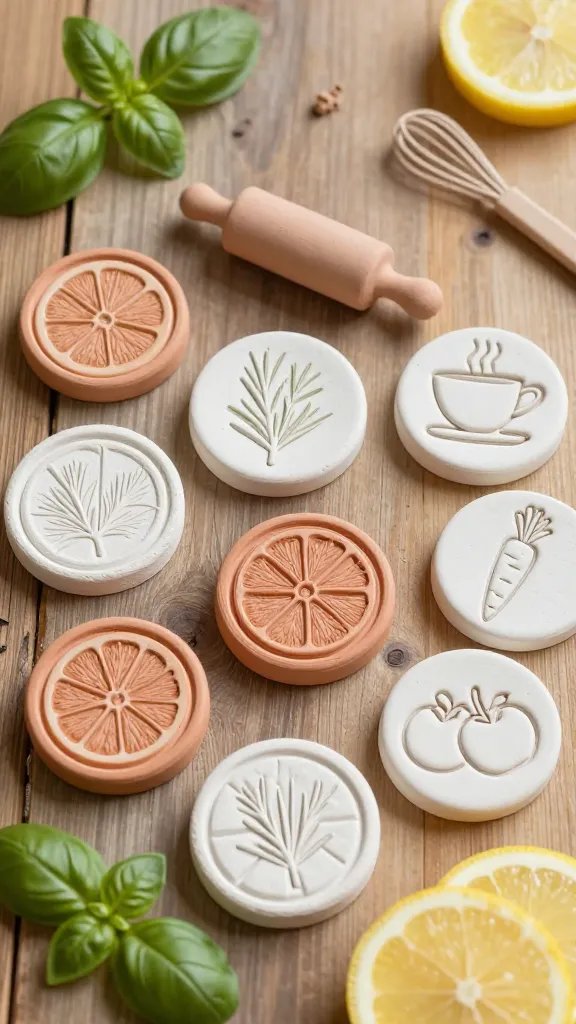 Food and Kitchen-Themed Clay Stamps