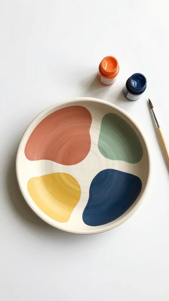 DIY Clay Jewelry Dish: 13 Ideas That Look So Chic 9 Abstract Painted Clay Catchall With Modern Shapes