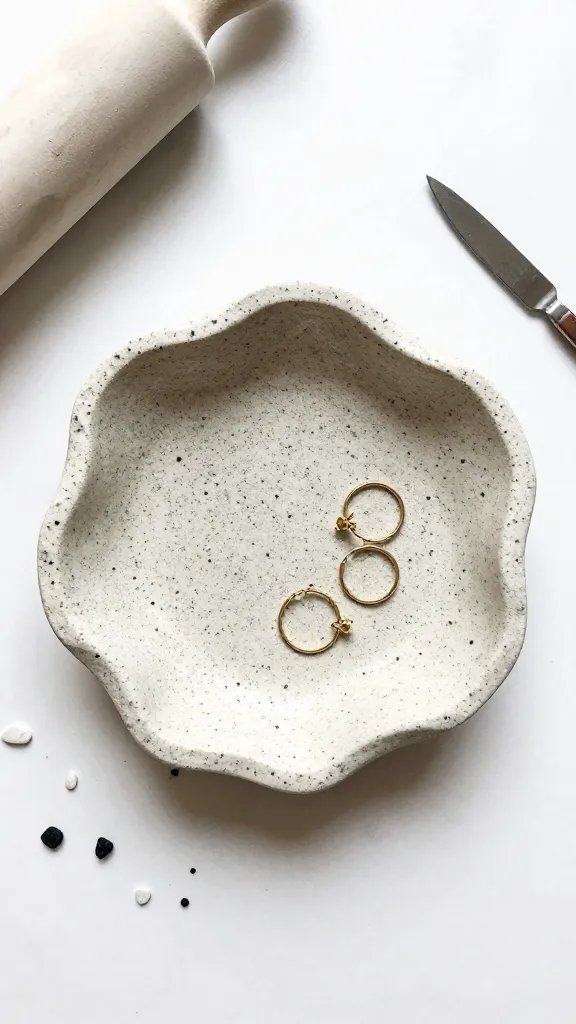 DIY Clay Jewelry Dish: 13 Ideas That Look So Chic 12 Faux Granite Speckled Dish With Organic Free-Form Shape