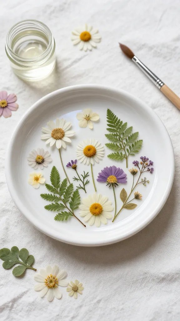 DIY Clay Jewelry Dish: 13 Ideas That Look So Chic 13 Pressed Flower Clay Dish With Resin Coating