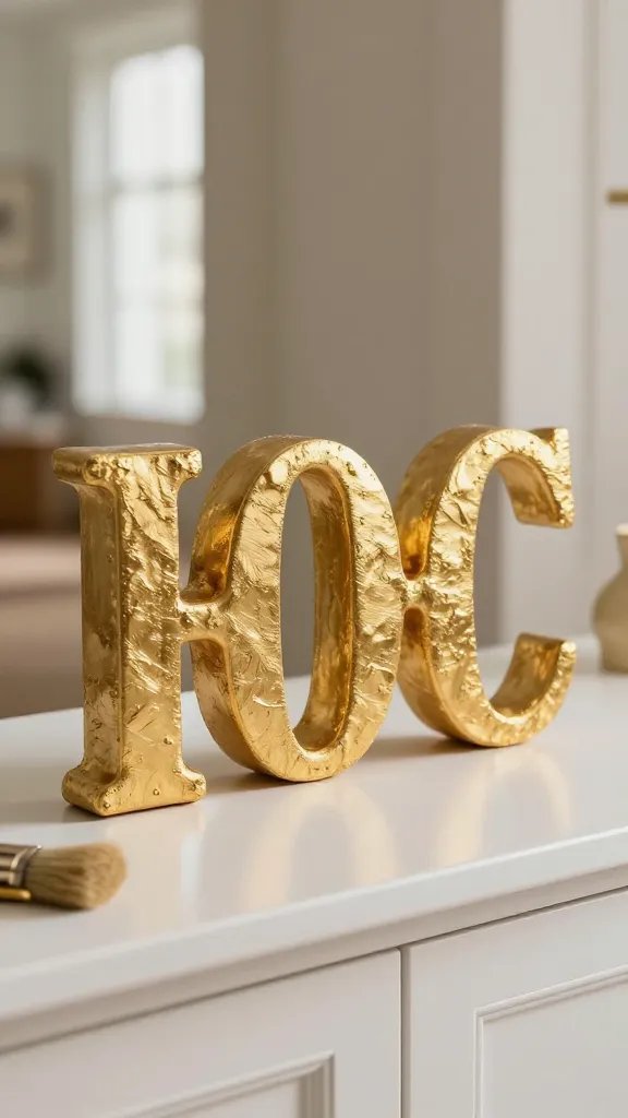 Gold Leaf Monogram Clay Letters For Your Entryway