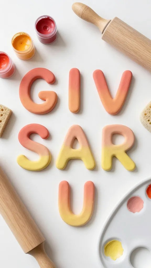 Ombre Sunset Clay Letters For Boho Wall Displays