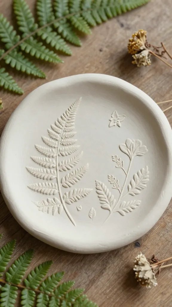 Pressed Botanical Air-Dry Clay Dish