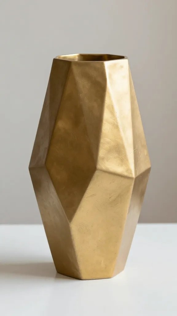 8 DIY Clay Vase Ideas for a Modern Home Look 5 Geometric Faceted Clay Vase With Edgy Angles