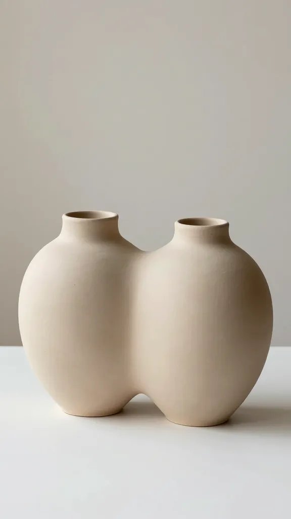8 DIY Clay Vase Ideas for a Modern Home Look 6 Double-Bubble Connected Clay Vase Set