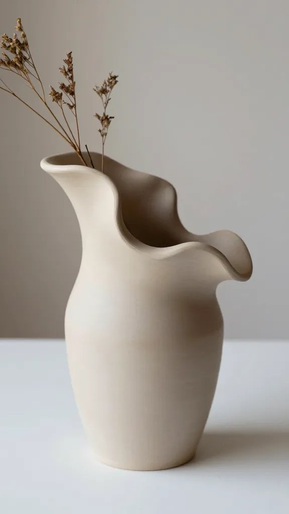 8 DIY Clay Vase Ideas for a Modern Home Look 8 Abstract Wave Clay Vase With Flowing Rim