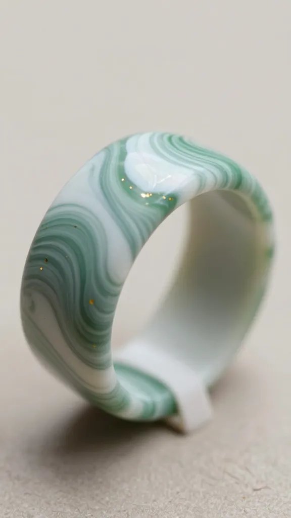 DIY Clay Rings: 9 Ideas for a Unique Look 2 Marbled Swirl Clay Ring With Gold Flakes