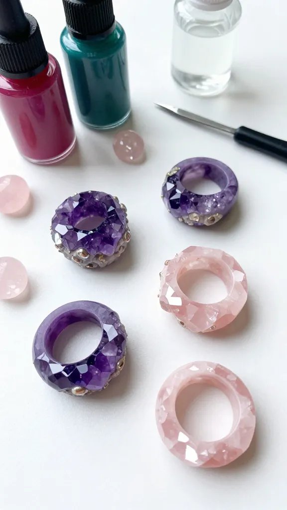 DIY Clay Rings: 9 Ideas for a Unique Look 5 Faux Gemstone Crystal Ring