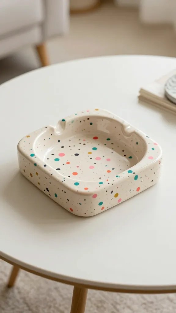 17 DIY Clay Ashtray Ideas That Look Way Too Good to Hide in a Drawer 13 Terrazzo-Style Speckled Clay Ashtray