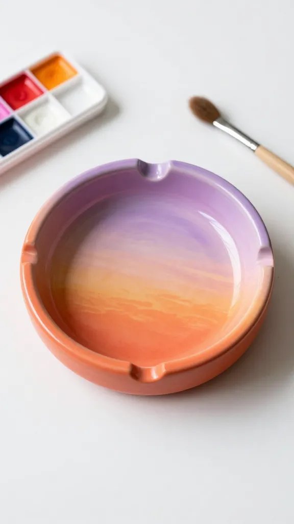 17 DIY Clay Ashtray Ideas That Look Way Too Good to Hide in a Drawer 17 Sunset Gradient Ombre Clay Ashtray