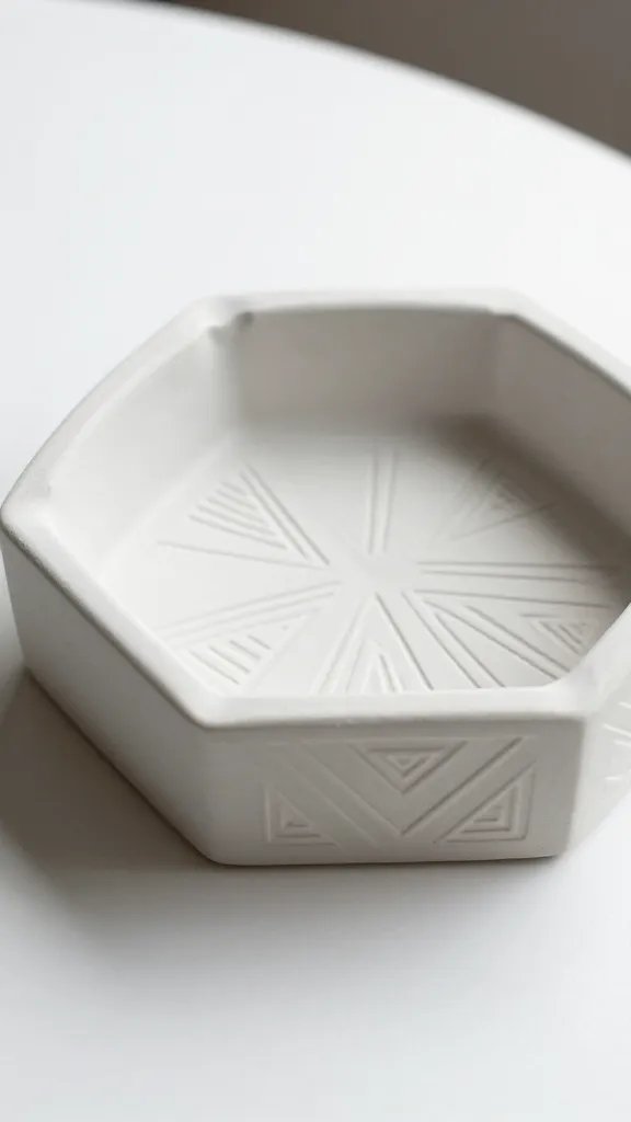 17 DIY Clay Ashtray Ideas That Look Way Too Good to Hide in a Drawer 18 Geometric Hexagon Tile Clay Ashtray