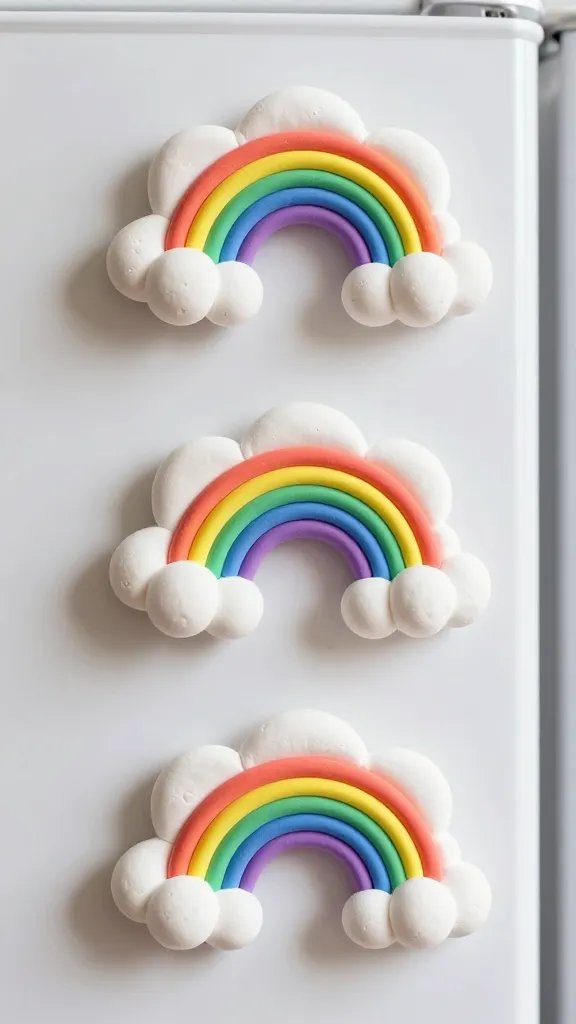 Colorful Rainbow Cloud Magnets