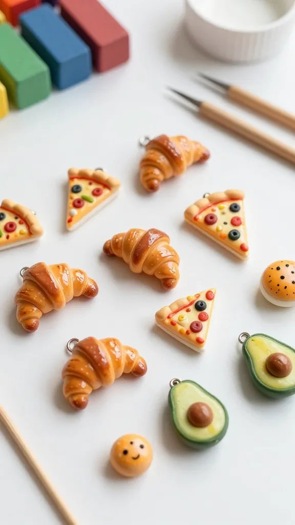 DIY Clay Figures: 6 Creative Ideas to Try 3 Miniature Food Charms For Keychains and Jewelry