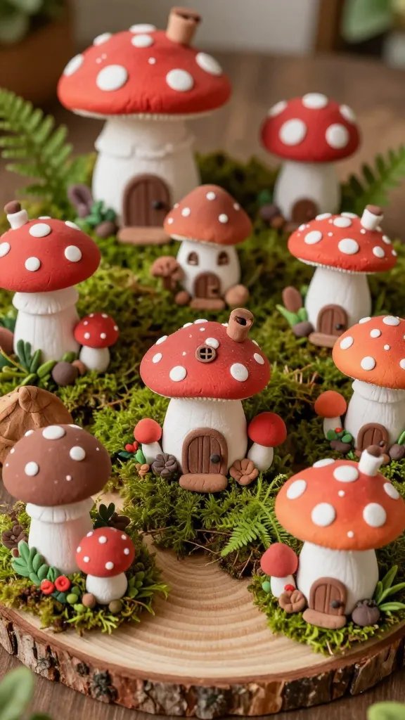 DIY Clay Figures: 6 Creative Ideas to Try 4 Whimsical Mushroom Village Scene