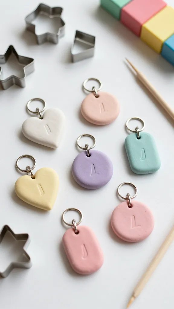 5 DIY Clay Gift Ideas That Feel Personal & Unique 3 Custom Clay Keychains With Initial Stamps