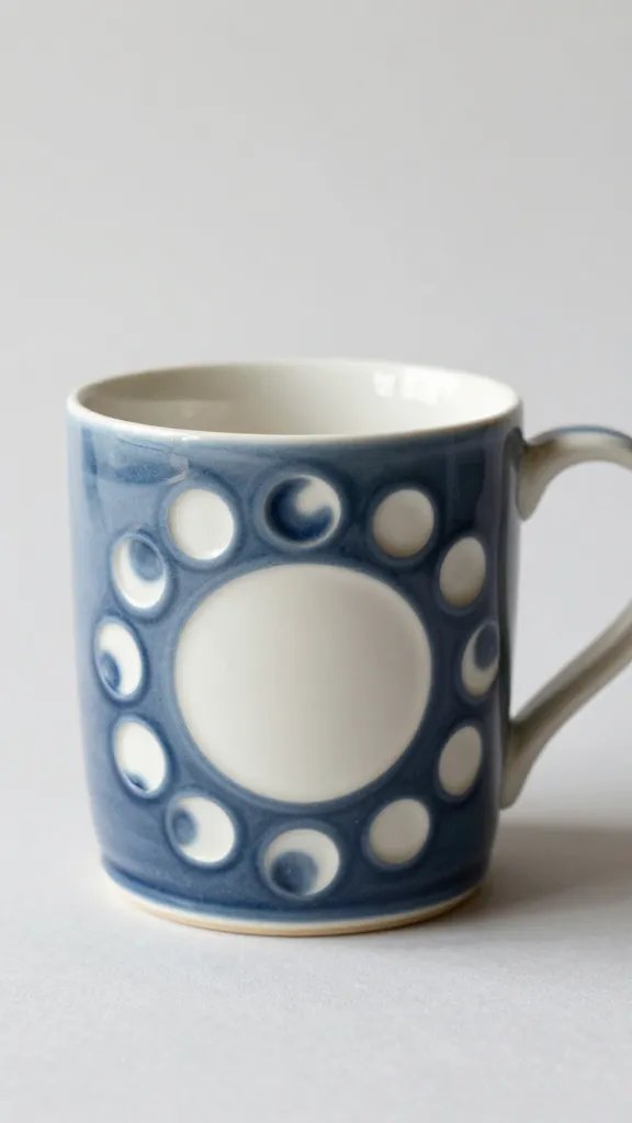 DIY Clay Mug Ideas: 8 Creative Designs to Try 2 Minimalist Moon Phase Mug With Carved Details