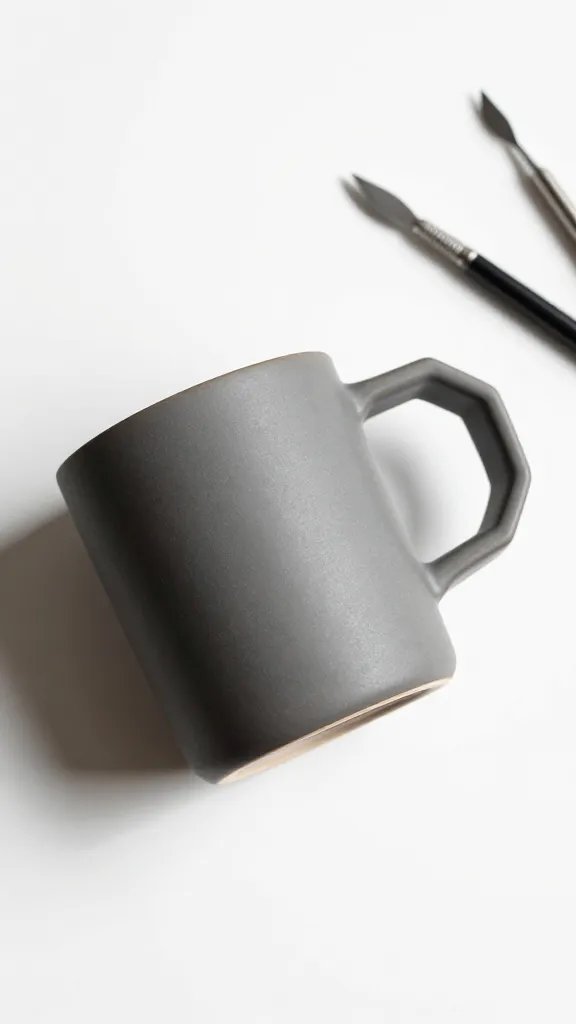 DIY Clay Mug Ideas: 8 Creative Designs to Try 5 Geometric Cutout Handle Mug With Modern Flair