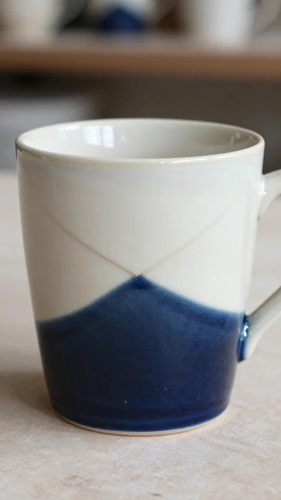 DIY Clay Mug Ideas: 8 Creative Designs to Try 6 Color-Blocked Dipped Clay Mug With Two-Tone Glaze