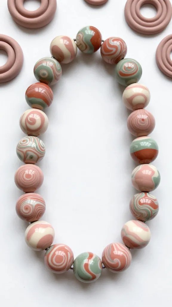 Marbled Polymer Clay Beads for Statement Necklaces