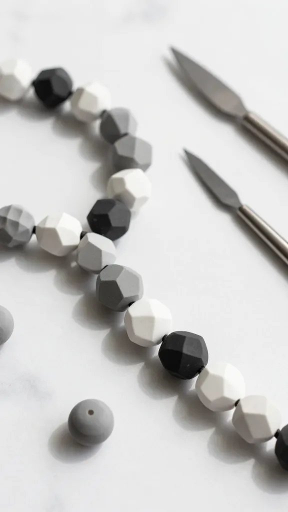 Geometric Faceted Clay Beads for Modern Bracelets