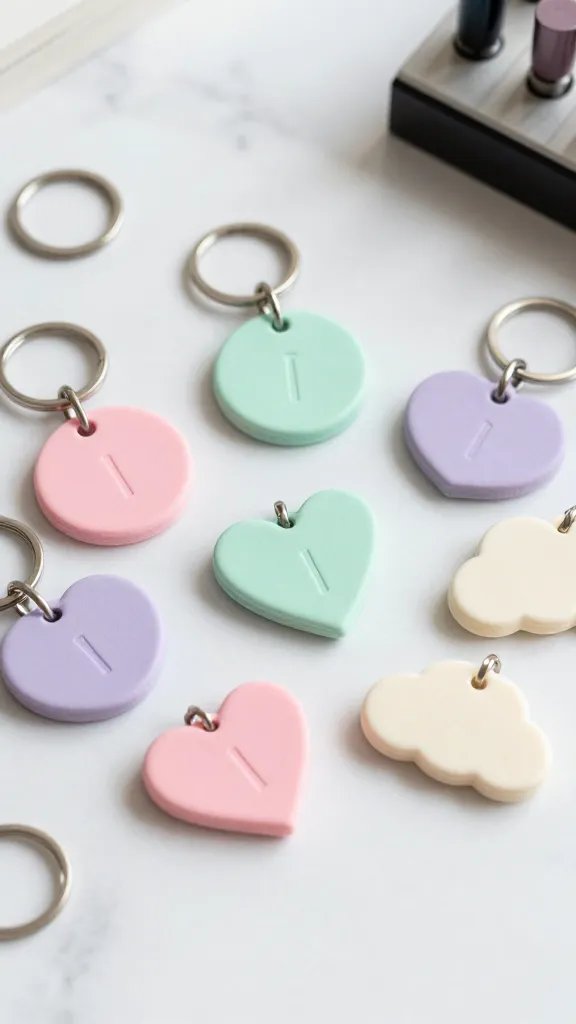 18 DIY Clay Crafts Ideas: Easy Rings, Dishes, Keychains, and More 18 Custom Clay Keychains With Stamped Initials