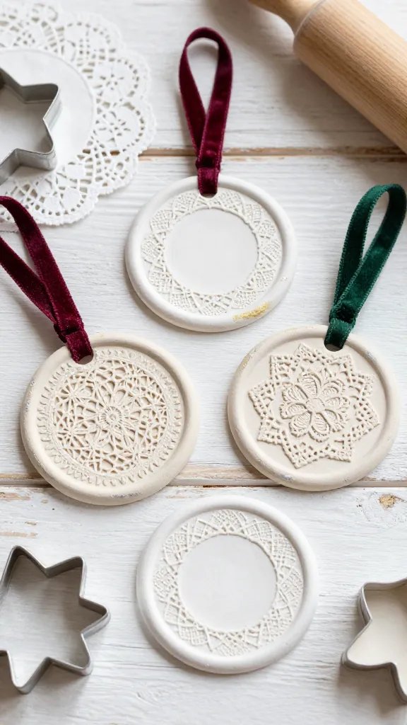 Delicate Lace-Textured Clay Medallions