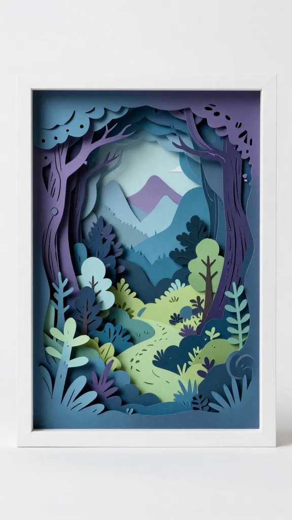 Cricut Paper Craft Ideas for Fun DIY Creations 2 Layered 3D Shadow Box With Intricate Paper Cut Scenes