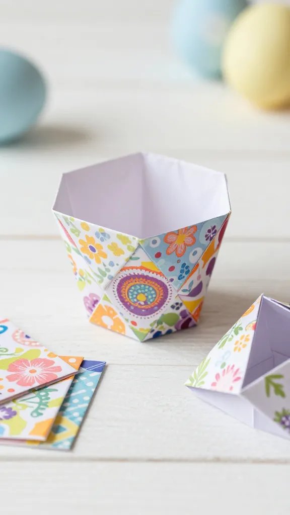Origami Paper Cup Basket